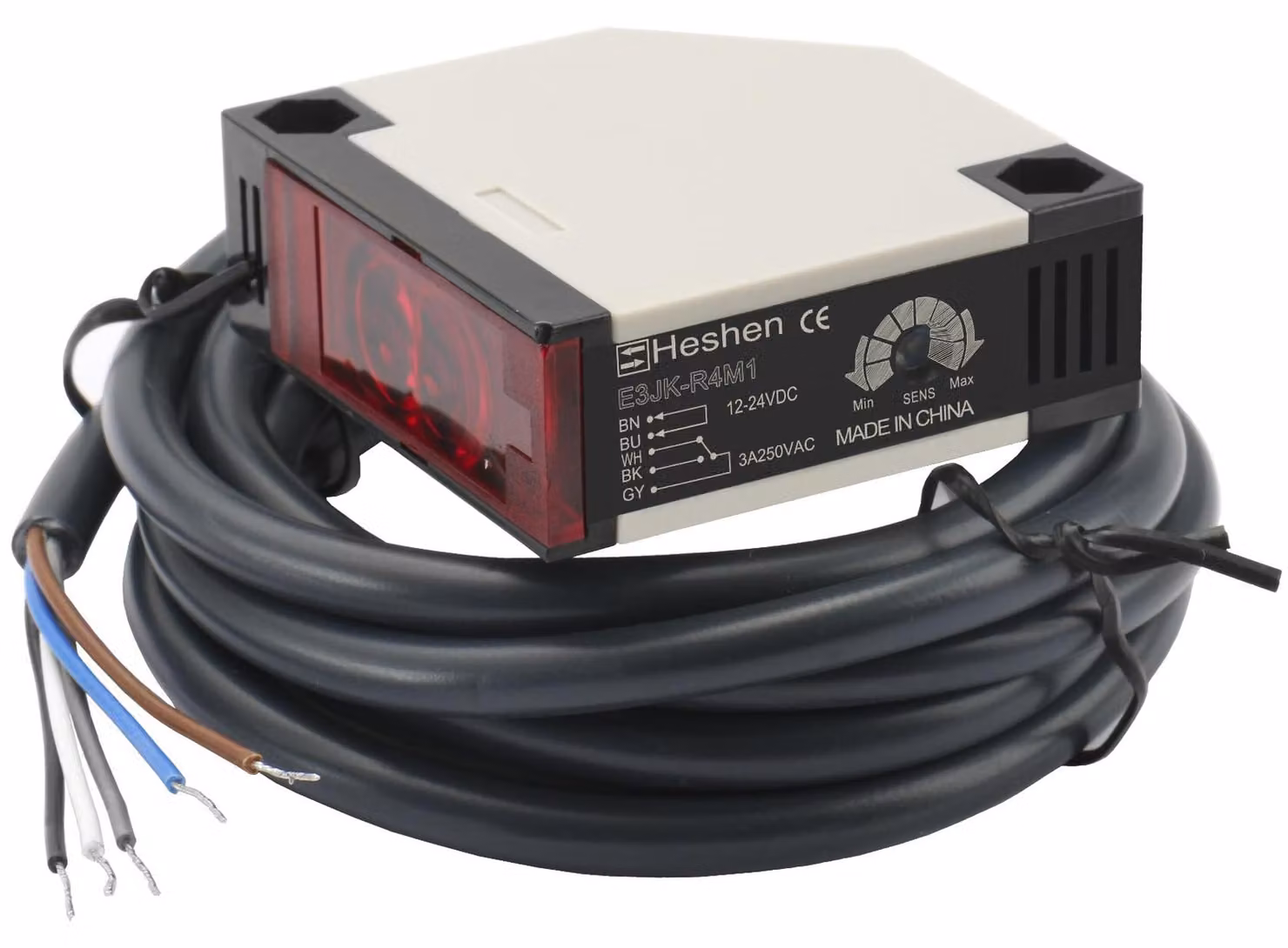 Interruttore fotoelettrico DC da 12-24 V con feedback e distanza di rilevamento di 4 metri