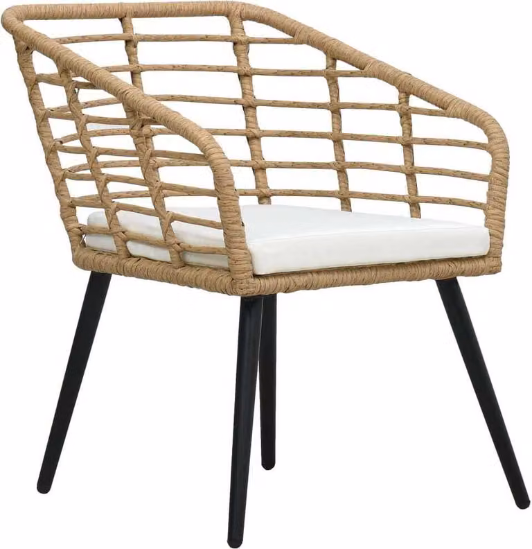 set bistrot 3 pezzi in polirattan rovere