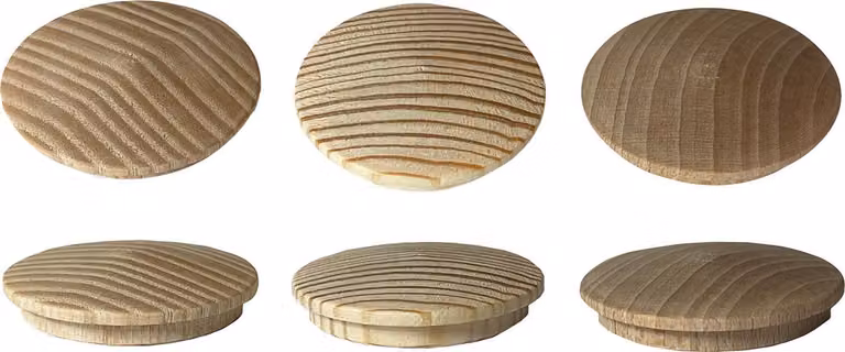 Set di 30 cappucci in legno, bottoni (diametro 30 mm, legno di faggio)