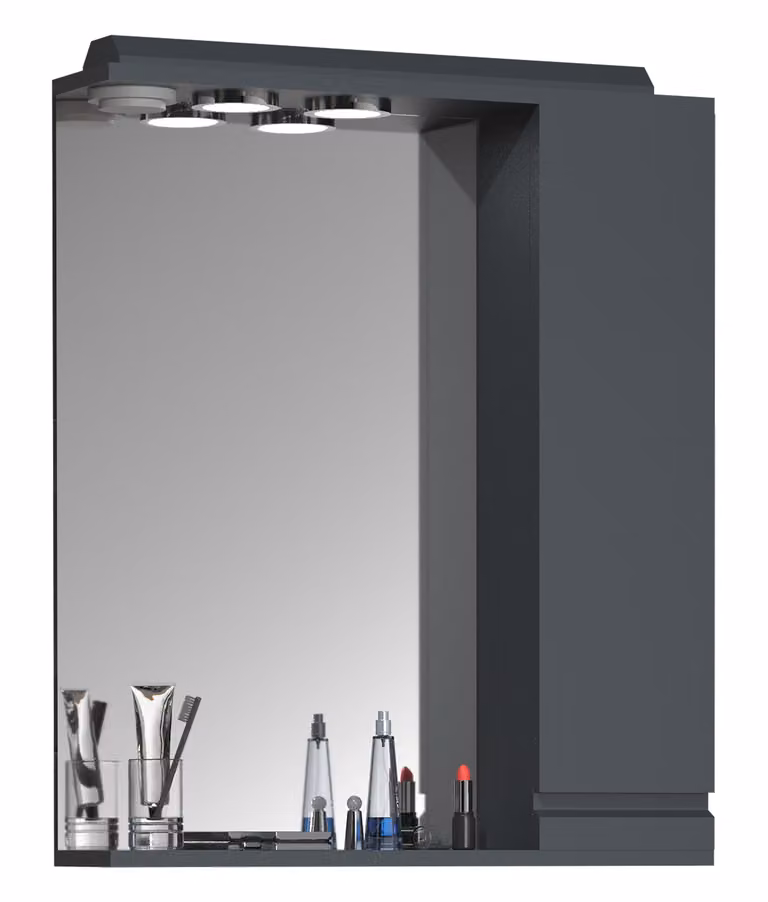 Armadio bagno senza tempo | Dimensioni ca. H. 71 x W. 60 x D. 14 cm | spazio sufficiente | Armadio a specchio con illuminazione - Silora L