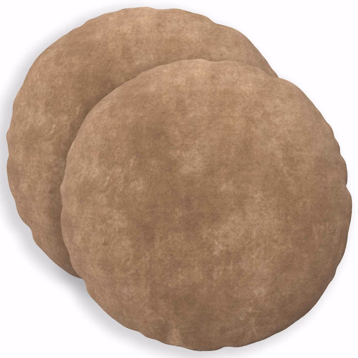 Set di 2 cuscini rotondi vidaXL HEERLEN in microfibra, colore tortora/beige/grigio, diametro: 30 cm