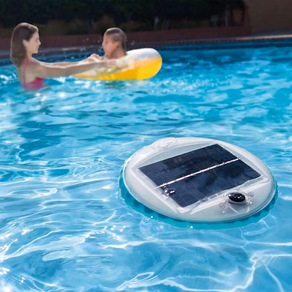 Luce da piscina galleggiante a LED Intex con ricarica solare e sensore crepuscolare, colori bianco e blu