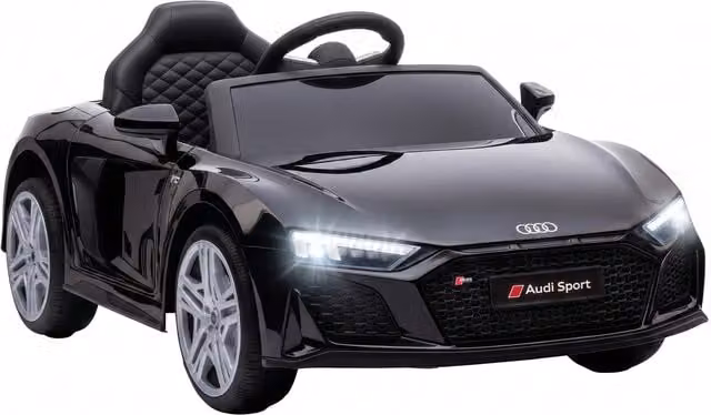 AIYAPLAY Macchina Elettrica per Bambini Audi R8 Spyder 12V con Telecomando e Luci e Suoni, Nero
