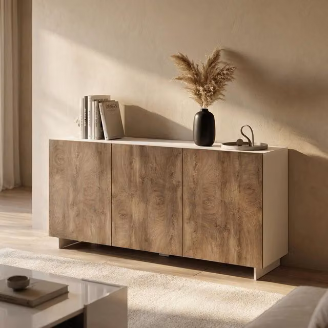 Madia Moderna 3 ante in Legno Composito cm 150x40x76 - ABEL