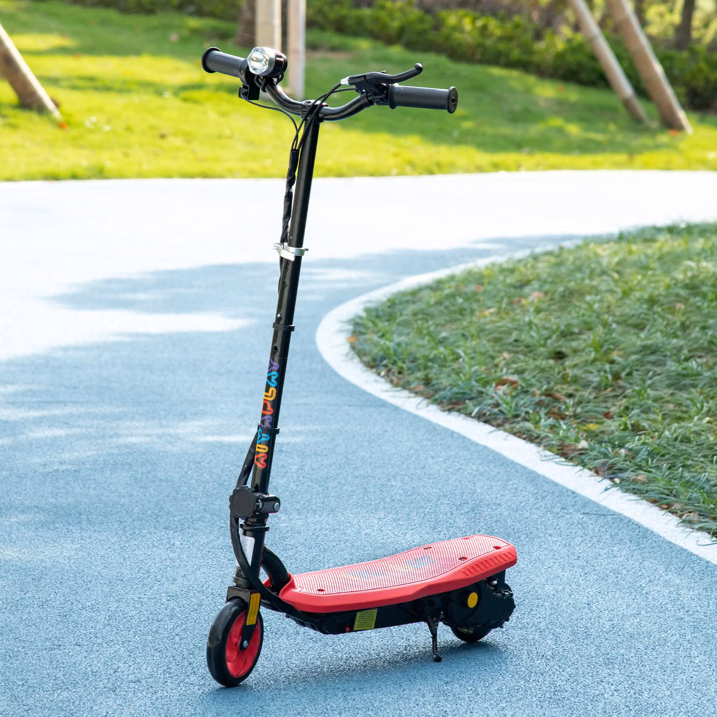 Monopattino elettrico pieghevole HOMCOM per bambini dai 7 ai 14 anni, 120 W, velocità massima 12 km/h e autonomia fino a 10 km, colore rosso – 2