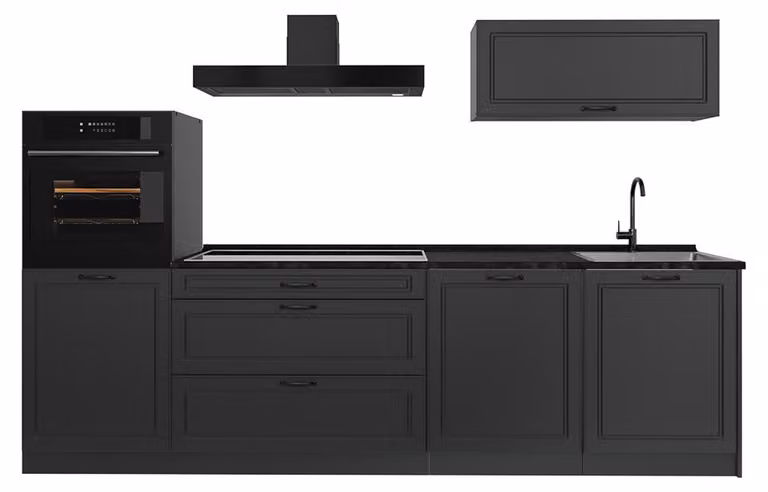 Cucina componibile Vicco R-Line Antracite country/Antracite 280 cm piano di lavoro Antracite, Model 67970