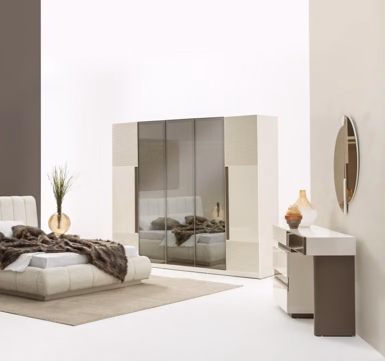 3-tlg. Schlafzimmer-Set – Kleiderschrank, Schminktisch & Spiegel für Ihr Zuhause