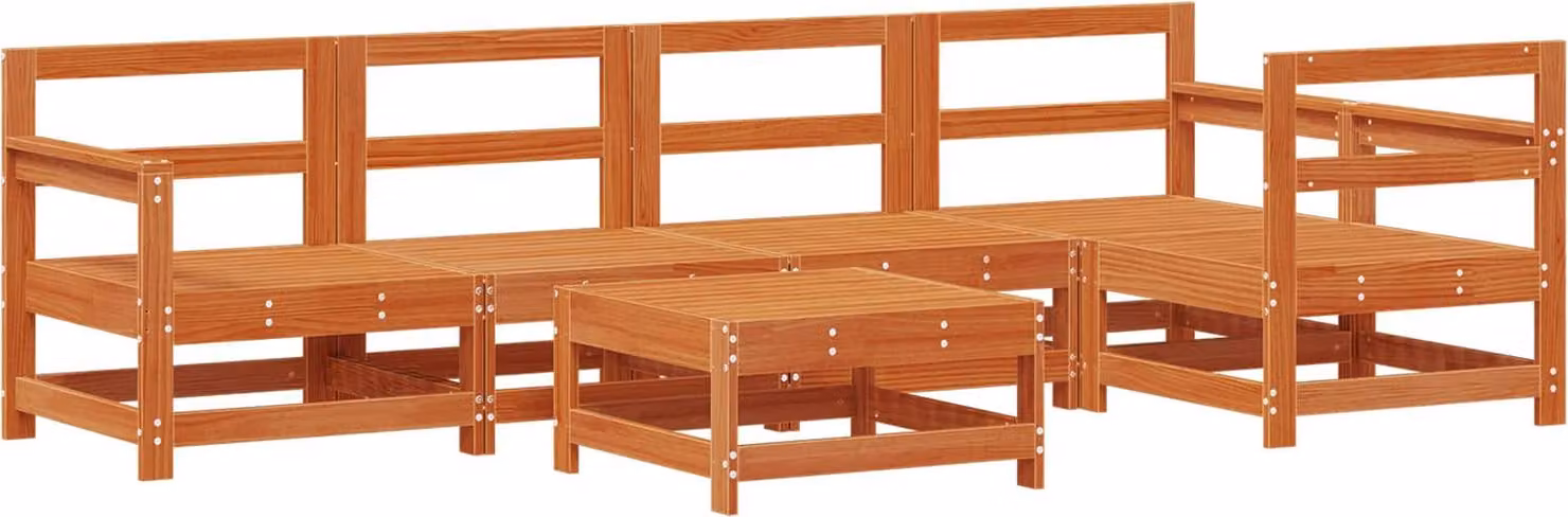 Set Lounge da Giardino 6 pcs Marrone Cera