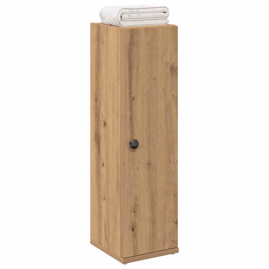 Mobile da bagno vidaXL in legno rovere marrone con ante a battente e ripiani interni, L: 20,5 cm, P: 22,0 cm, H: 72,0 cm