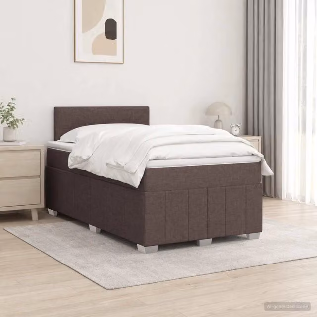 Letto box spring moderno vidaXL con materasso a molle insacchettate e porta USB, L/P: 120 x 200 cm, multicolore
