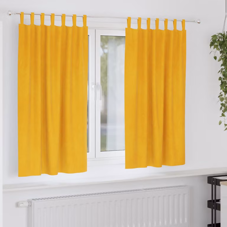 Set di 2 tende oscuranti vidaXL in velluto giallo, L: 140 cm, H: 175 cm