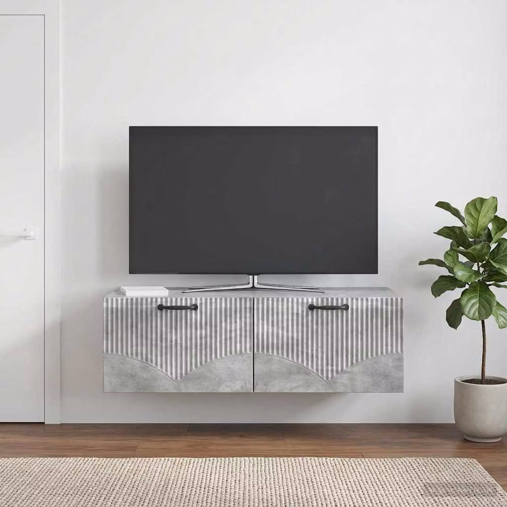 vidaXL Mobile Porta TV da Muro Moderno Grigio, L/P/H: 98 x 41 x 30 cm