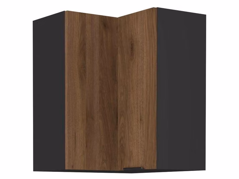 Mobile angolare superiore TOVA 2 - 60x60 cm, noce okapi / nero