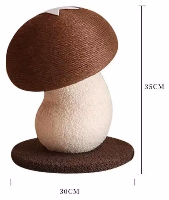 Albero per gatti - Tiragraffi - Design a forma di fungo - Materiali naturali: iuta e sisal - Base antiscivolo - Adatto per gatti domestici e cuccioli - Protegge i mobili - Colore marrone