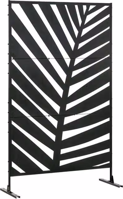 Paravento Separatore Foglia di Banano Xylo per Esterno Giardino e Terrazza Nero L: 122 cm, P: 45 cm, H: 198 cm