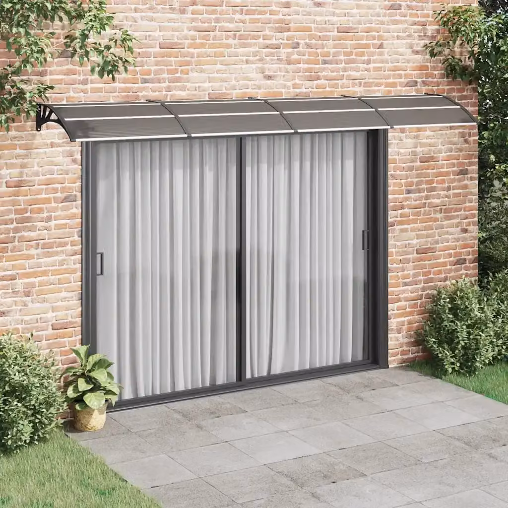 Tettoia per porta in policarbonato nera DESIGN IN L: 400 cm, P: 75 cm, H: 5 cm CFW1269931 – 2