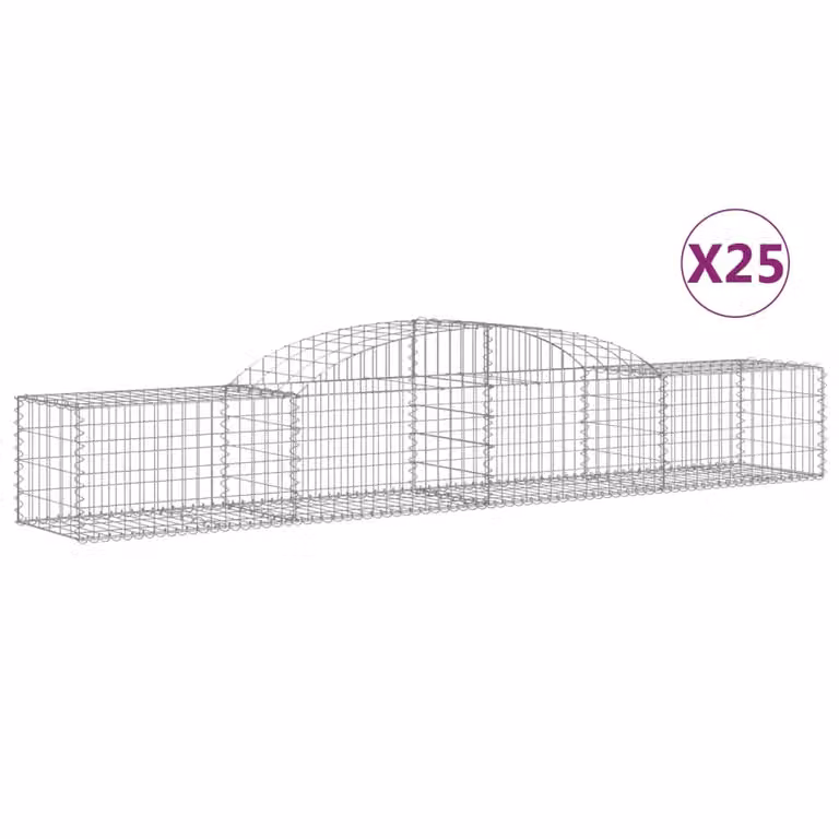 Cesti Gabbioni ad Arco 25 pz 300x50x40/60 cm Ferro Zincato