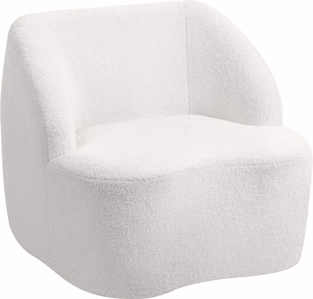Poltrona moderna HOMCOM con imbottitura in microfibra e schiuma, accogliente per salotto, camera da letto o home office, Bianco crema