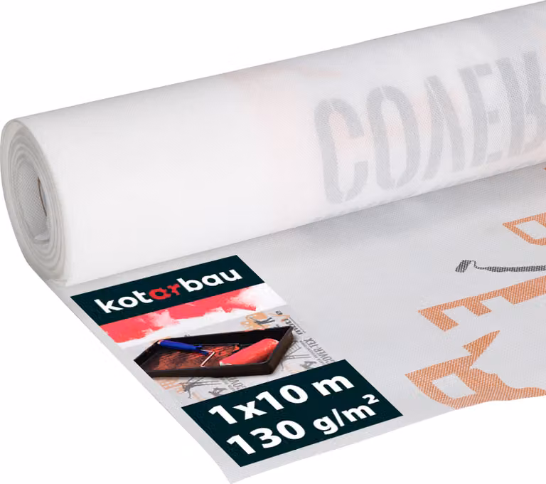 KOTARBAU® Velo per pittori 1 x 10 m Pellicola per mascheratura Velo tessile per pittori 130 g/m2 Bianco Velo per mascheratura Rivestimento impermeabile Accessori per pittori Velo per pittori in rotolo