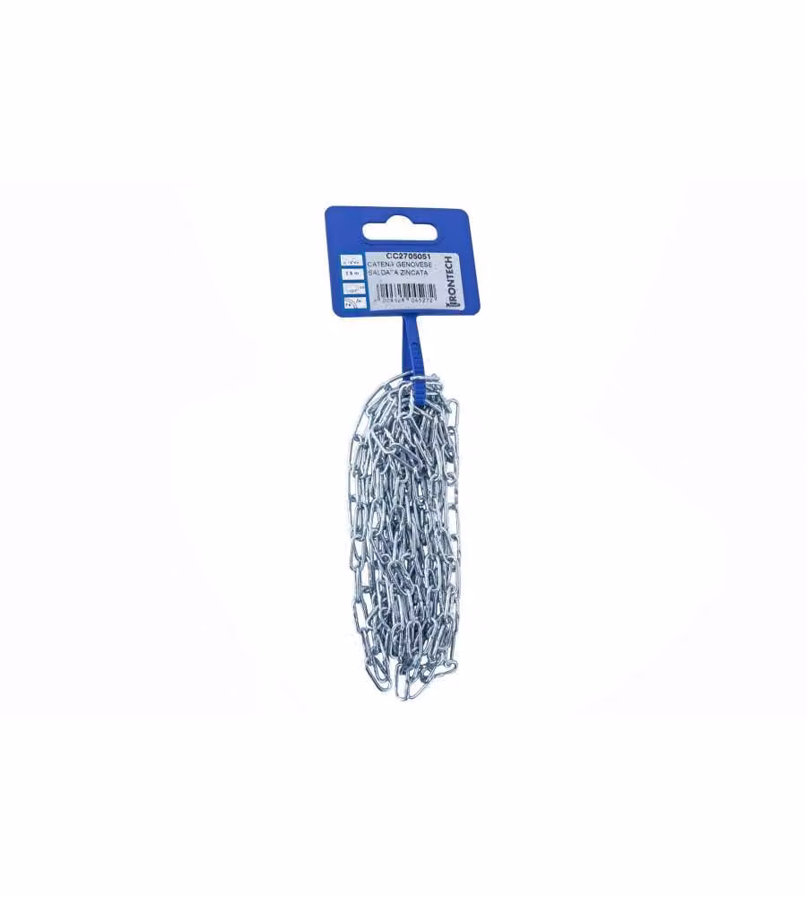 Catena genovese pretagliata Diam. 1,5 mm. in acciaio zincato 2,5 mt.