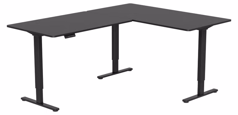 Scrivania regolabile in altezza elettricamente, con funzione di memoria - 100x60 cm - MDF - Colore: nero - Ufficio