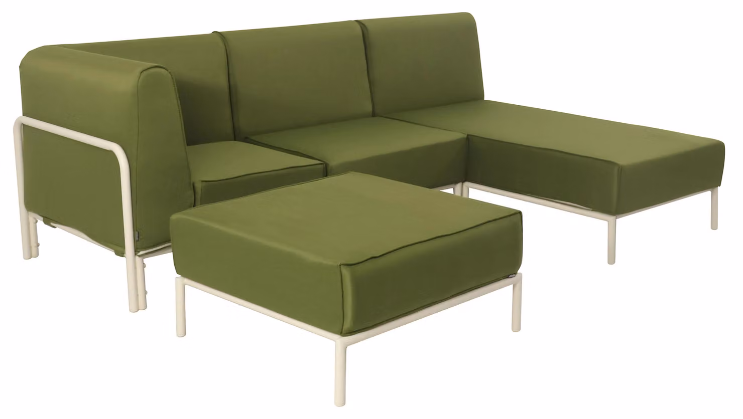 Set modulare di mobili da giardino bassi 4 posti verde kaki - Oviala Patio