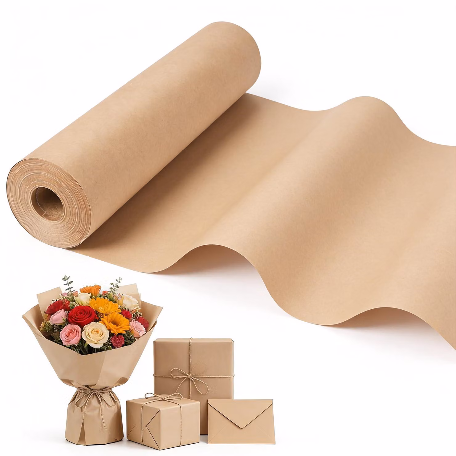 Rotolo di carta kraft, 30 cm x 35 m, 80 g/m², marrone, riciclabile