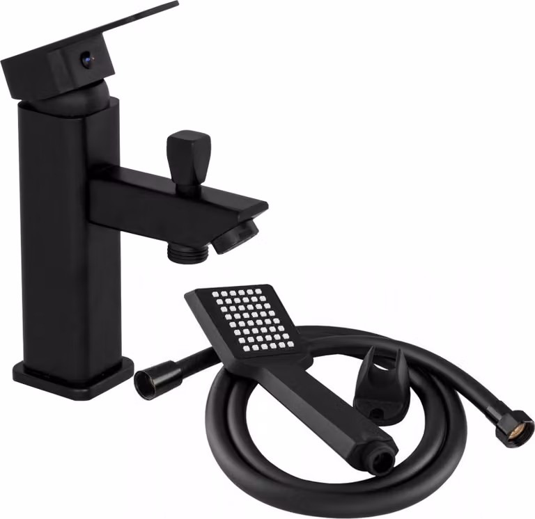 Granitan - Set doccia - Sistema doccia - Cartuccia in Vetroceramica - Nero - Doccia a pioggia - LIMA