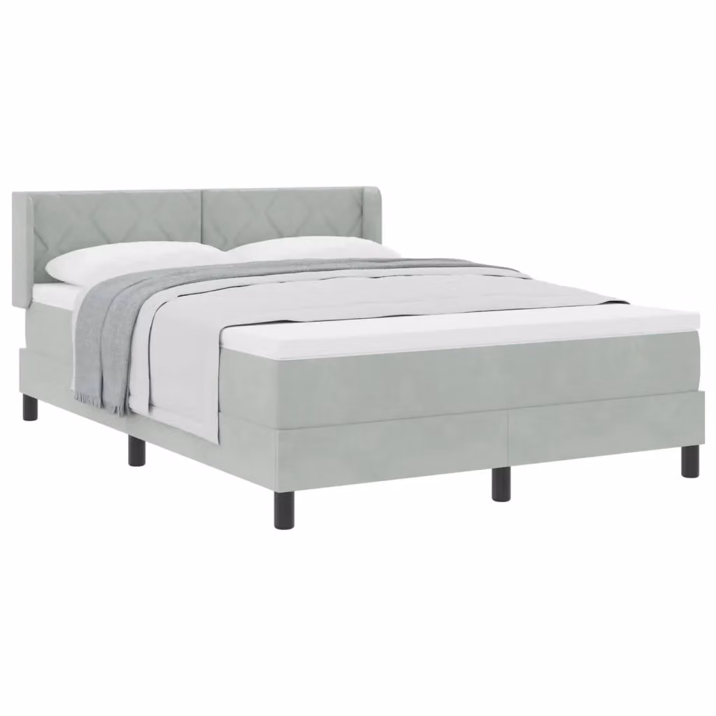 Letto ibrido con testiera in velluto grigio vidaXL L/P: 140 x 200 cm – 2