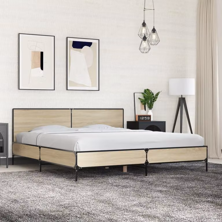 Giroletto vidaXL in Rovere Sonoma e Metallo, L/P: 180 x 200 cm