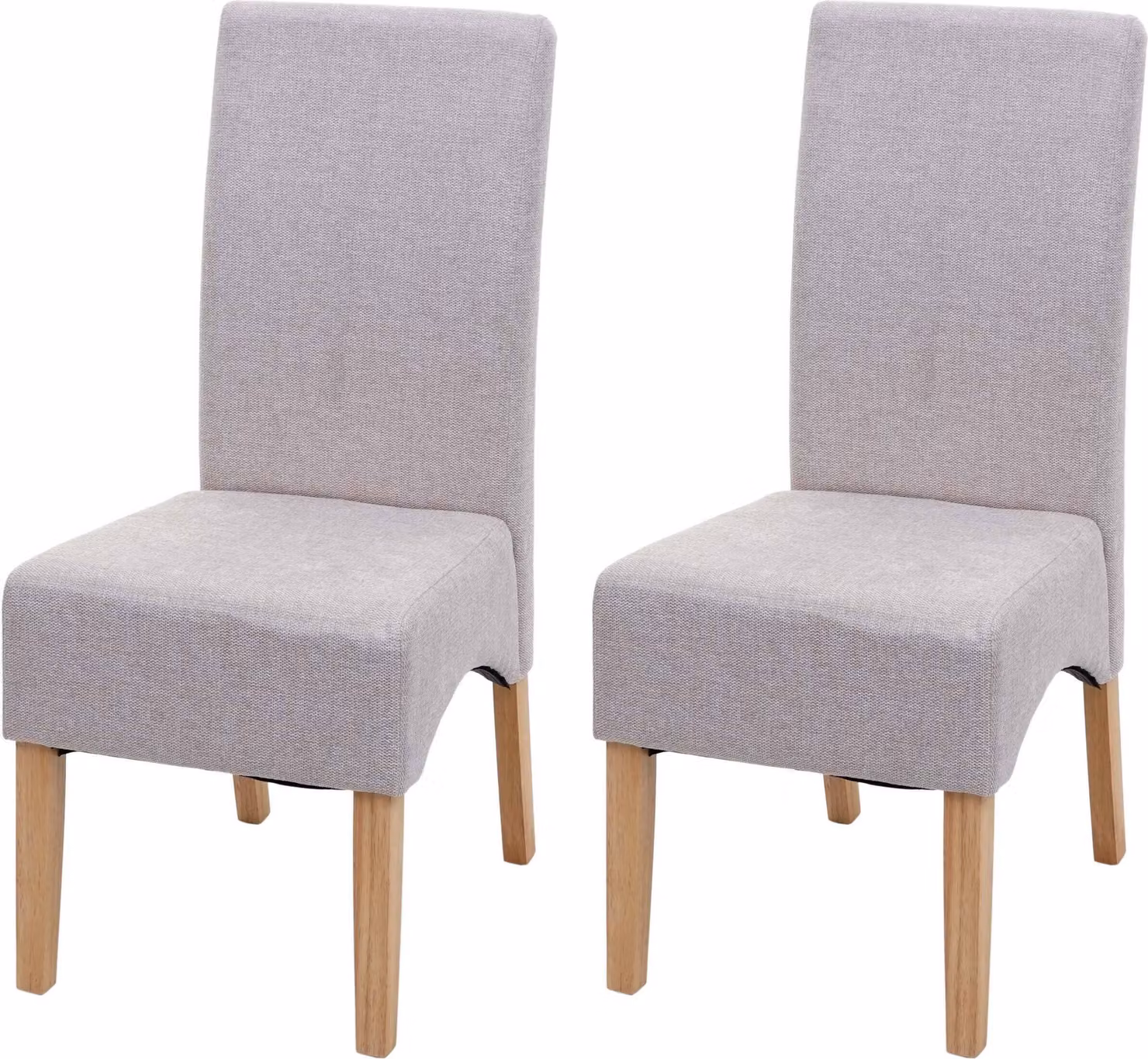 Set di 2 sedie da pranzo Latina, sedia per cucina, tessuto/materiale tessile ®, colore crema beige, gambe chiare