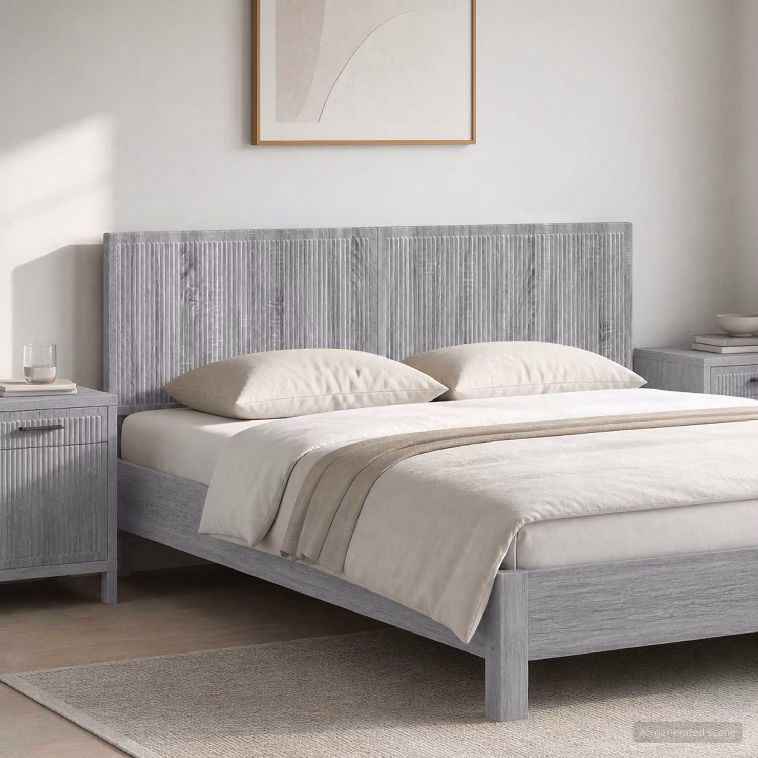 Testiera da muro vidaXL EDE Sonoma grigio in legno ingegnerizzato con mensola integrata