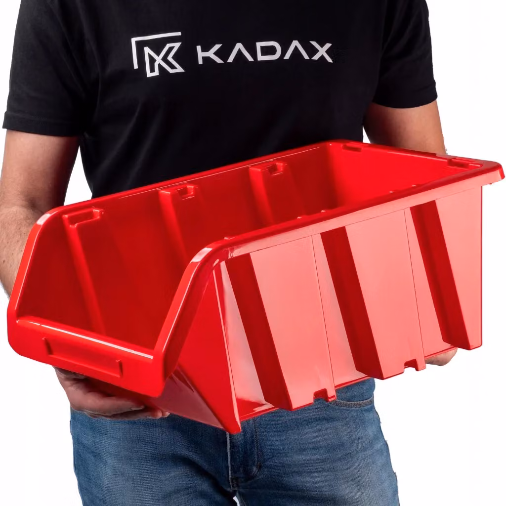 Set di 20 vassoi portaoggetti KADAX in plastica rossi per officina L: 49,0 cm, P: 29,8 cm, H: 21,0 cm – 2