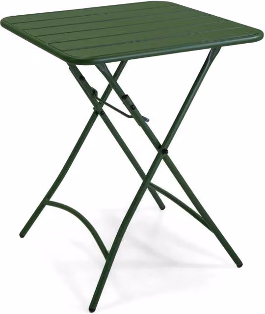 Tavolo pieghevole VACCHETTI in metallo verde per giardino e terrazzo L/P/H: 60 x 60 x 72 cm