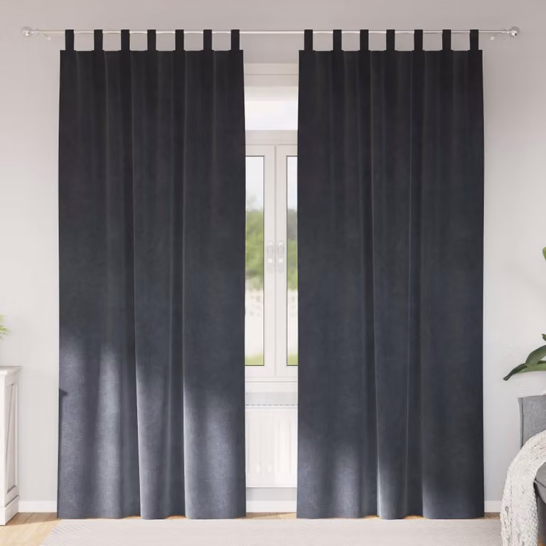 Set di 2 tende oscuranti vidaXL in velluto grigio, L: 140 cm, H: 260 cm