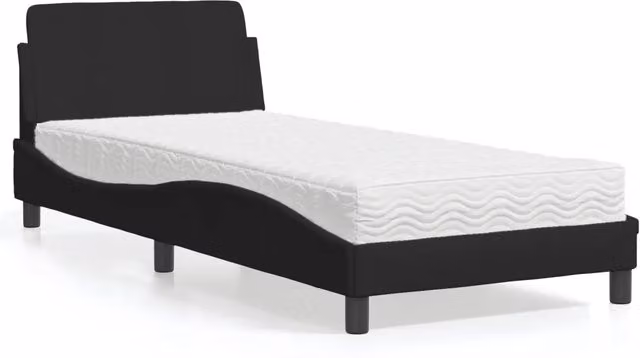 Letto con Materasso Dover vidaXL in Tessuto Nero 80x200 cm – 2