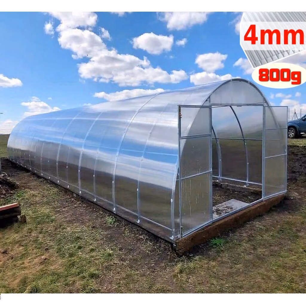 Serra ComPRO SERRASHOP con copertura in policarbonato alveolare da 4mm e struttura in acciaio zincato, L: 400 cm, P: 200 cm, H: 230 cm – 2