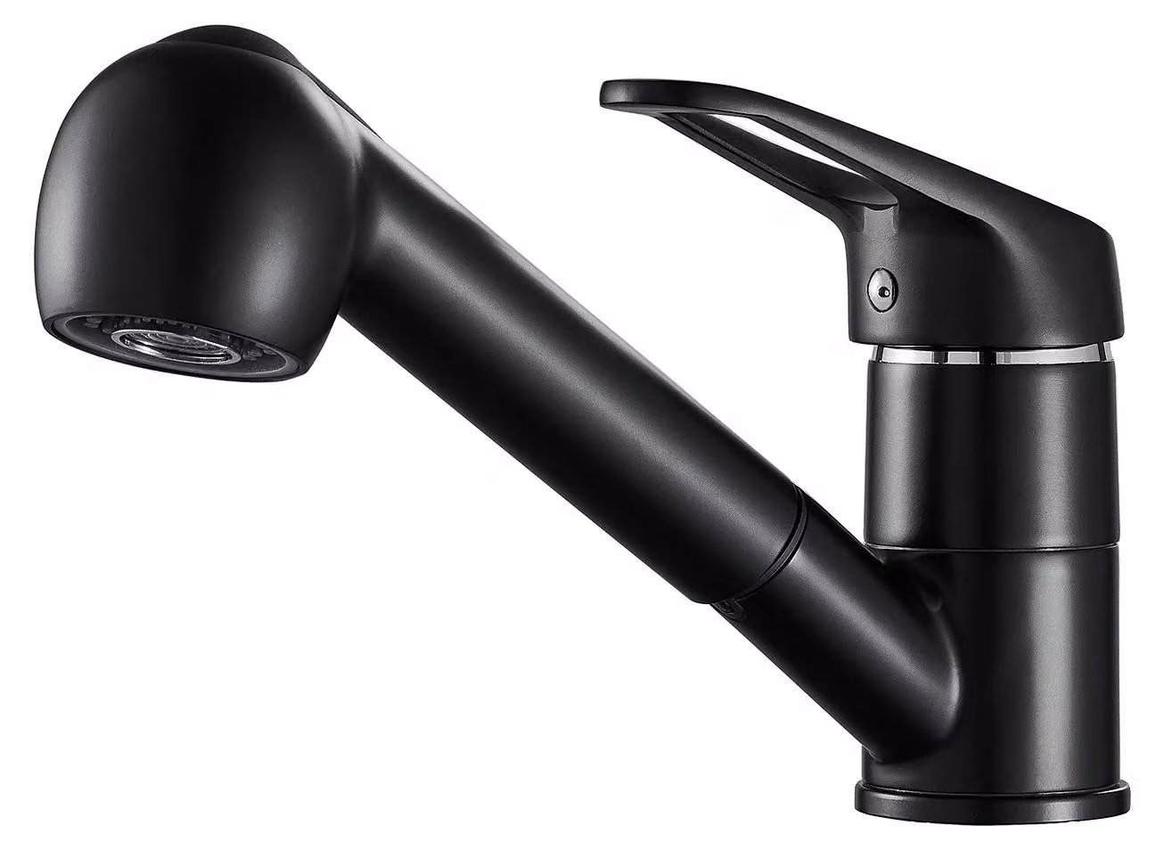 Miscelatore da cucina, design estraibile, soffione a due modalità, colore nero