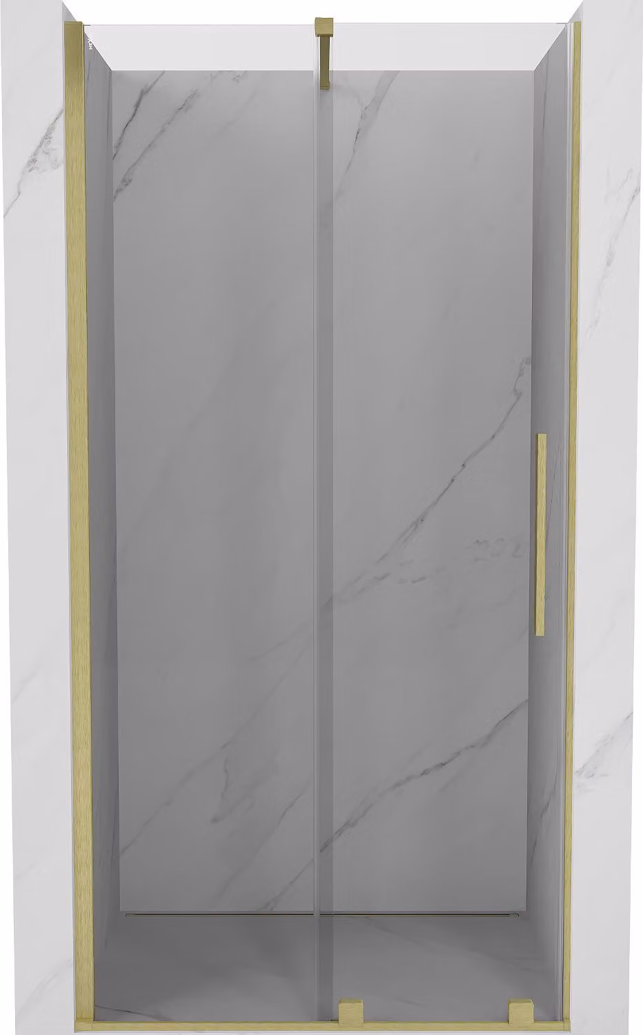 Mexen Velar porta doccia scorrevole 120 cm, trasparente, oro spazzolato - 871-120-000-01-55