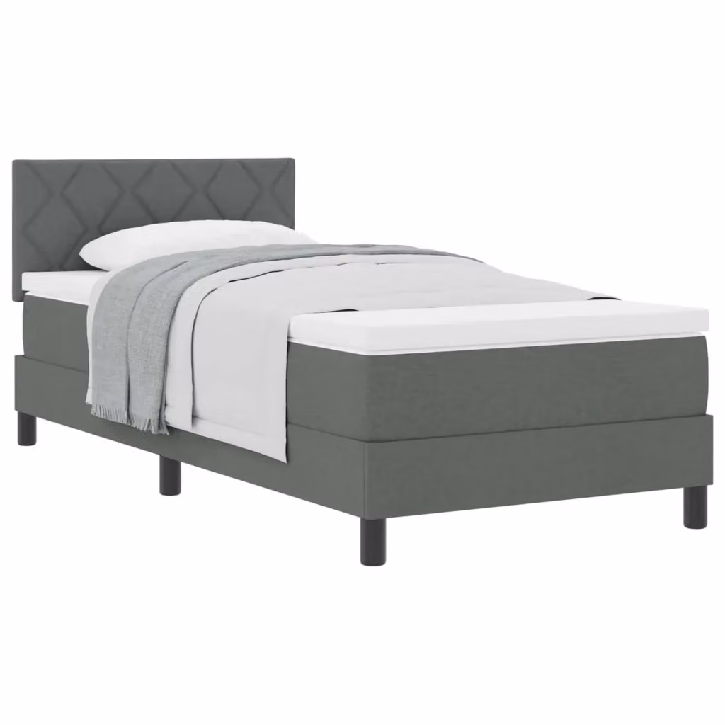 Letto ibrido con testiera in tessuto grigio vidaXL L/P: 100 x 200 cm – 2