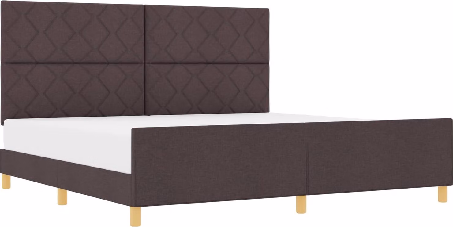 Struttura del letto Marrone scuro 200 x 200 cm Tessuto