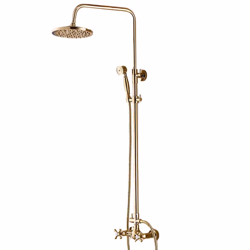 BATTERIA doccia KRAN retro GOLDEN rame HYPNOS