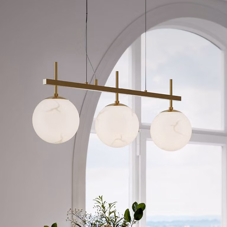 By Rydéns Lampada a sospensione Bellagio, dimmerabile, Bianco / Opale, Soggiorno / Sala da pranzo, Vetro, Lampada a sospensione
