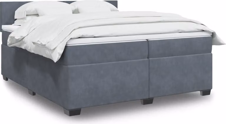 Maison Exclusive - Giroletto a Molle con Materasso Grigio Scuro 200x200 cm Velluto