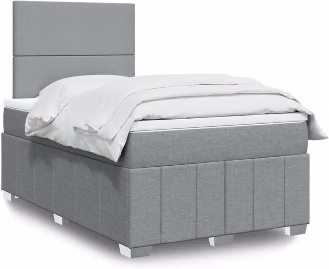 Letto con Giroletto a Molle e Materasso Ibrido vidaXL, Grigio e Bianco, L/P/H: 120 x 190 x 150,5 cm