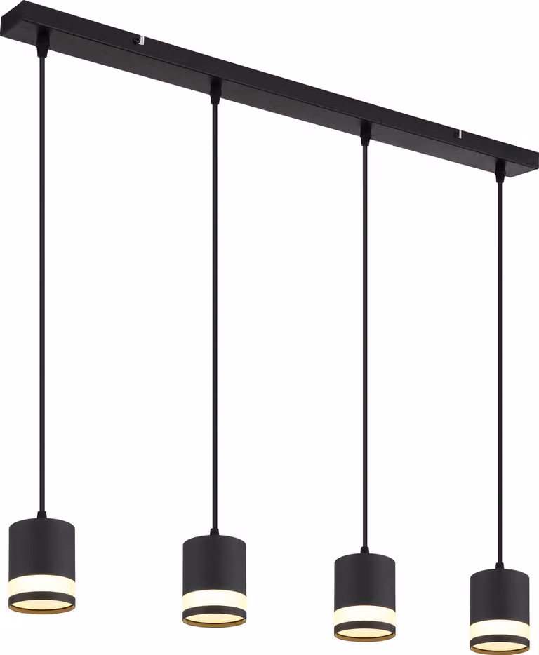 Lampada a sospensione a LED, nera, regolabile, H 120 cm