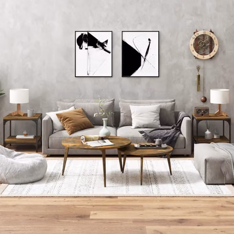 Maison Exclusive - Tavolini 2 pz. Rovere affumicato 40x40x40 cm Materiale ligneo