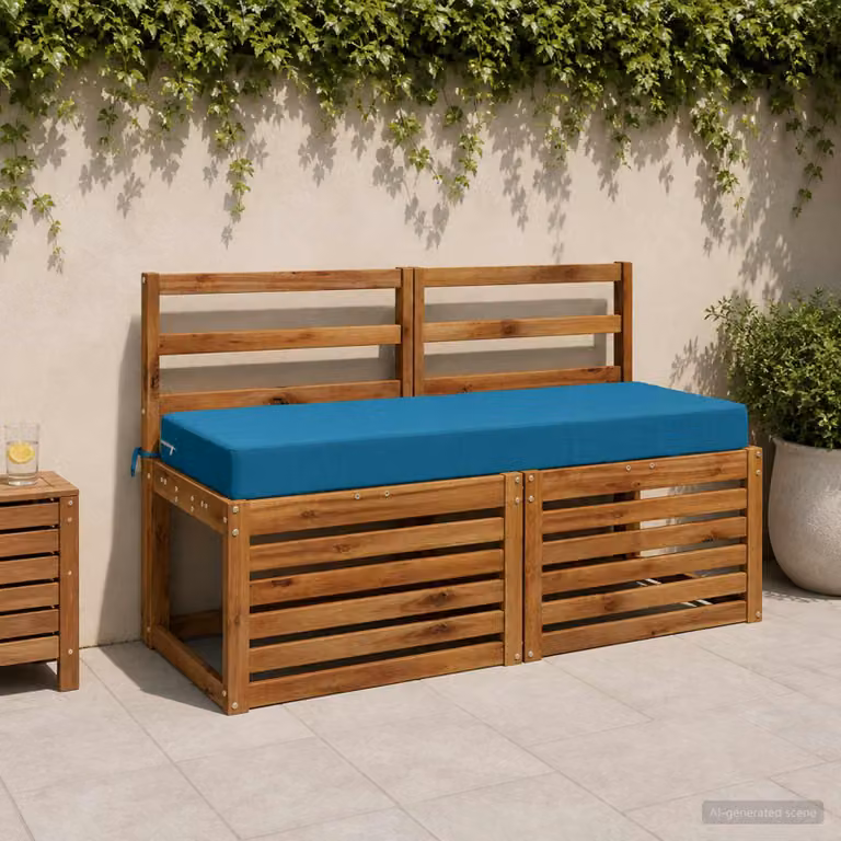 Cuscino per la seduta vidaXL SOEST in poliestere azzurro con rivestimento lavabile e resistente ai raggi UV