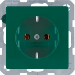 Presa Berker 41436013 SCHUKO verde con Berker Q.1/Q.3