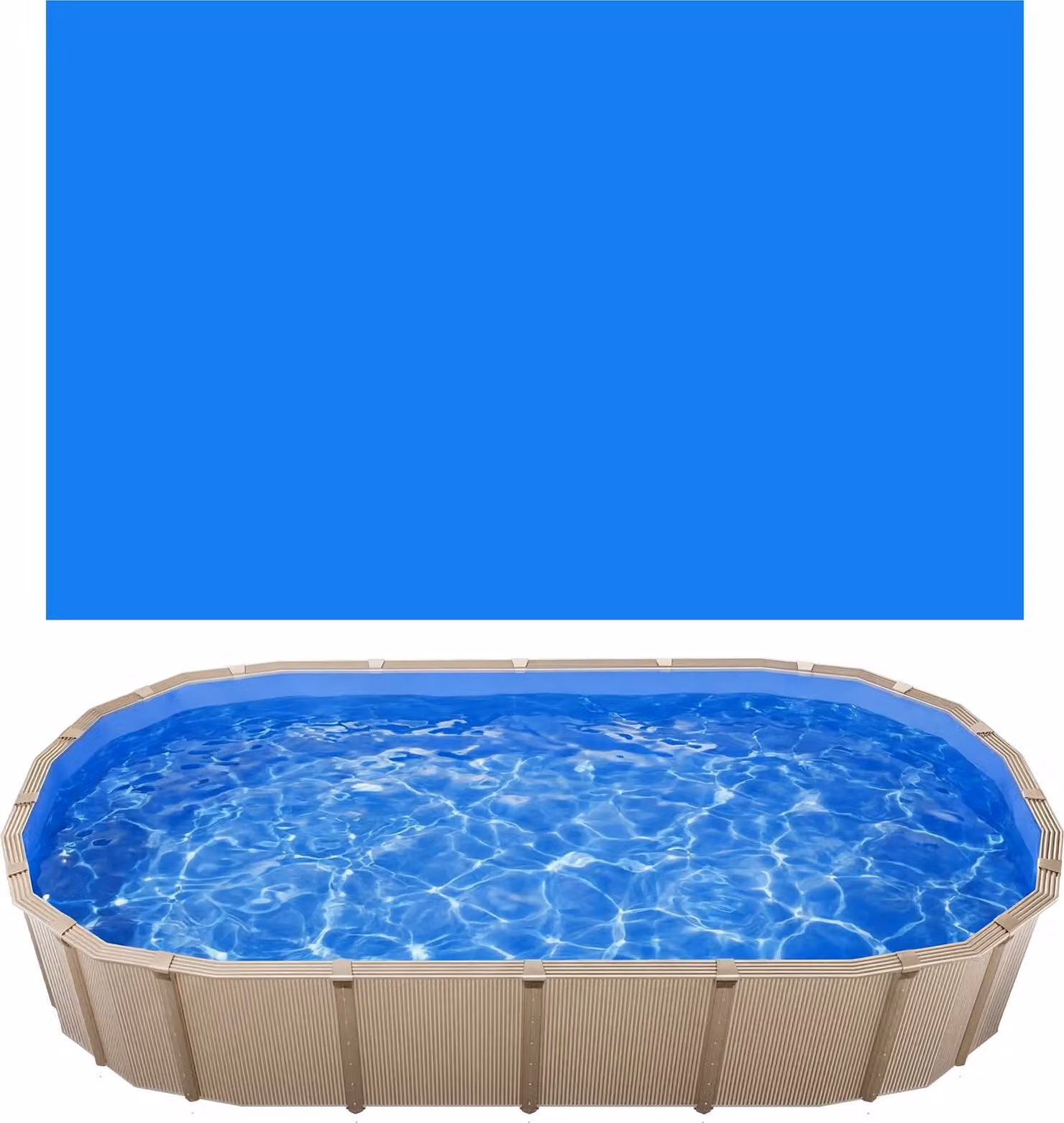 SucceBuy Rivestimento interno per piscina 3,75x6,1 m, rivestimento in PVC per pareti alte 120 cm, rivestimento interno di ricambio con spessore 0,4 mm, rivestimento per piscina UniBead, rivestimento di ricambio per piscine fuori terra, colore blu